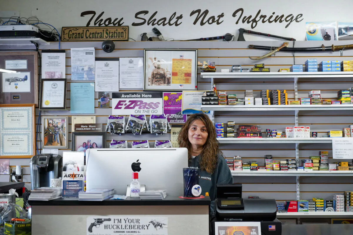 The Gun Lady store in downtown Port Jervis, N.Y., on Oct. 10, 2022. (Cara Ding/The Epoch Times)