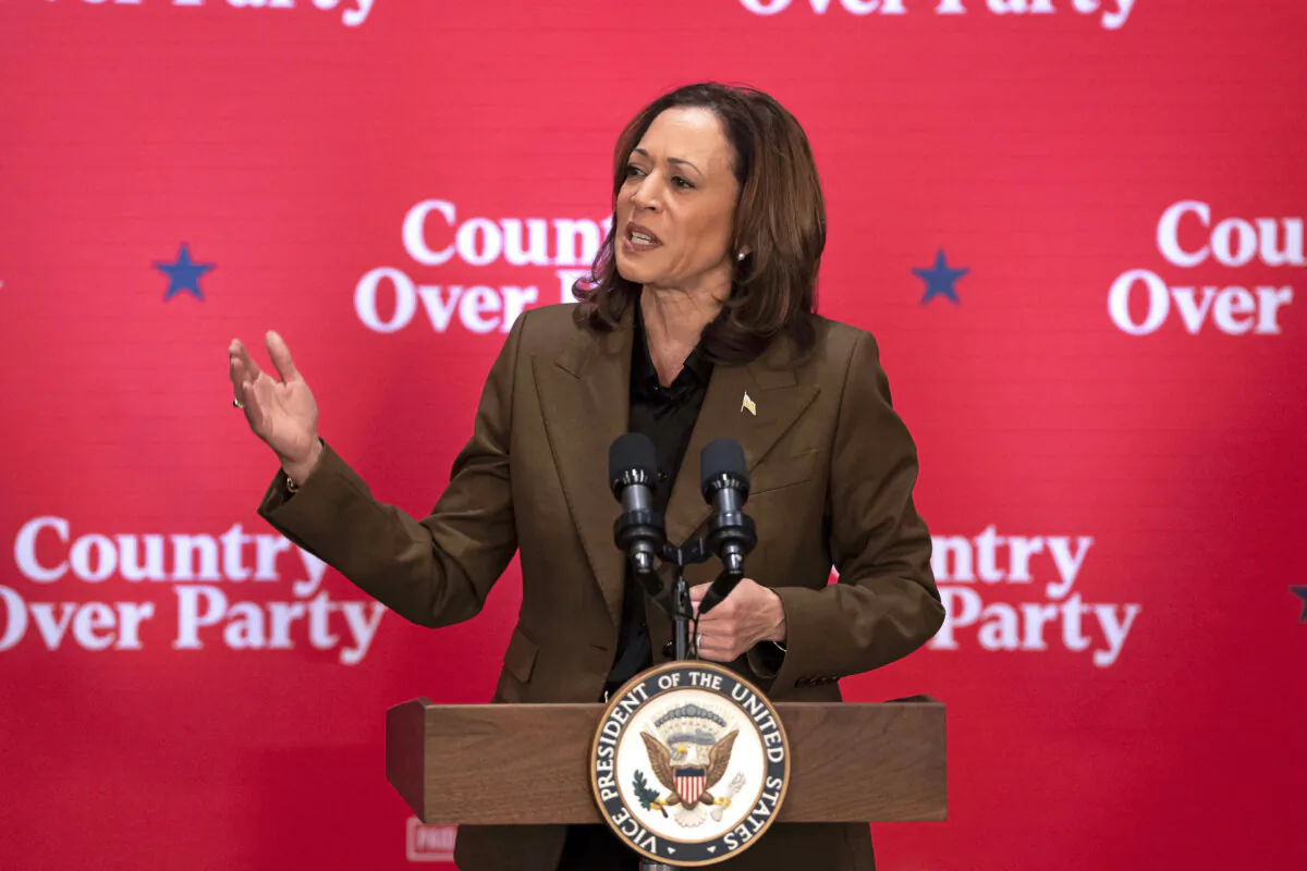 Vice President and Democratic presidential nominee Kamala Harris delivers remarks at a Republicans for Harris event in Scottsdale, Ariz., on Oct. 11, 2024. (Rebecca Noble/AFP via Getty Images)