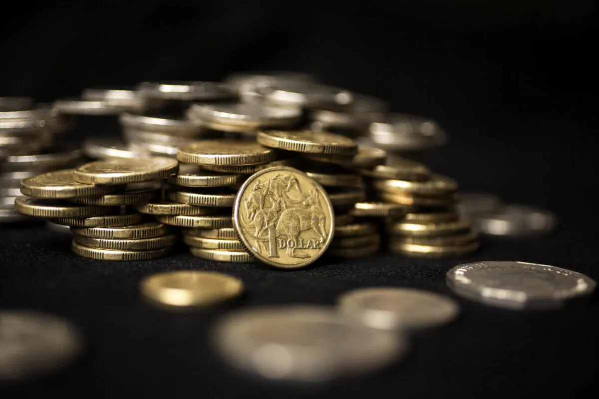 Australian dollars are shown in Sydney, Australia, on March 10, 2015. (Dominic Lorrimer/Getty Images)