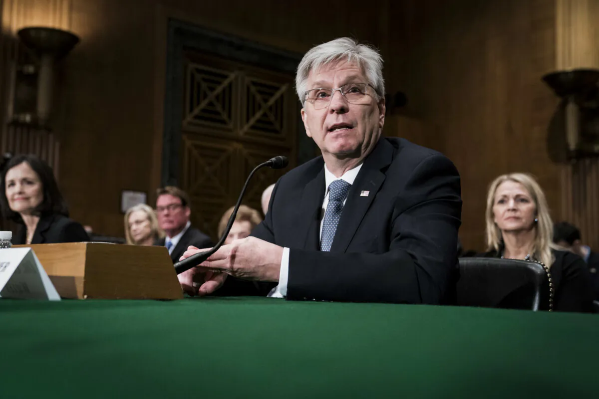 Federal Reserve Gov. Christopher Waller testifies before the Senate Banking, Housing, and Urban Affairs Committee in Washington, on Feb. 13, 2020. (Sarah Silbiger/Getty Images)