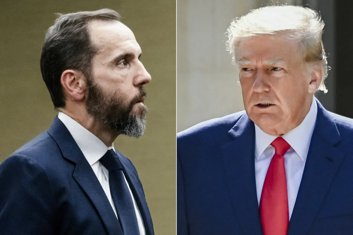 (Left) Special counsel Jack Smith in Washington on Aug. 1, 2023; (Right) Former President Donald Trump in Palm Beach, Fla., on Nov. 8, 2022. (Saul Loeb/Eva Marie Uzcategui/AFP via Getty Images)