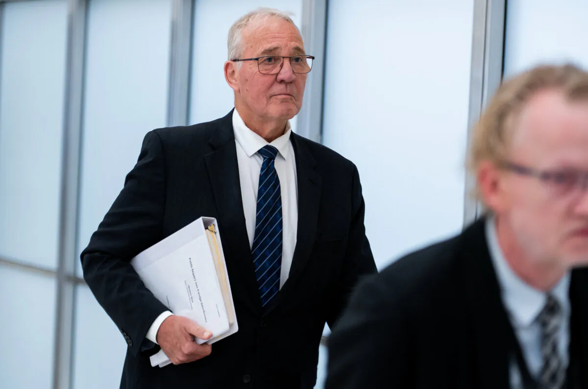 Minister of National Defence Bill Blair arrives to appear as a witness at the Foreign Interference Commission in Ottawa, on Oct. 11, 2024. (The Canadian Press/Spencer Colby)
