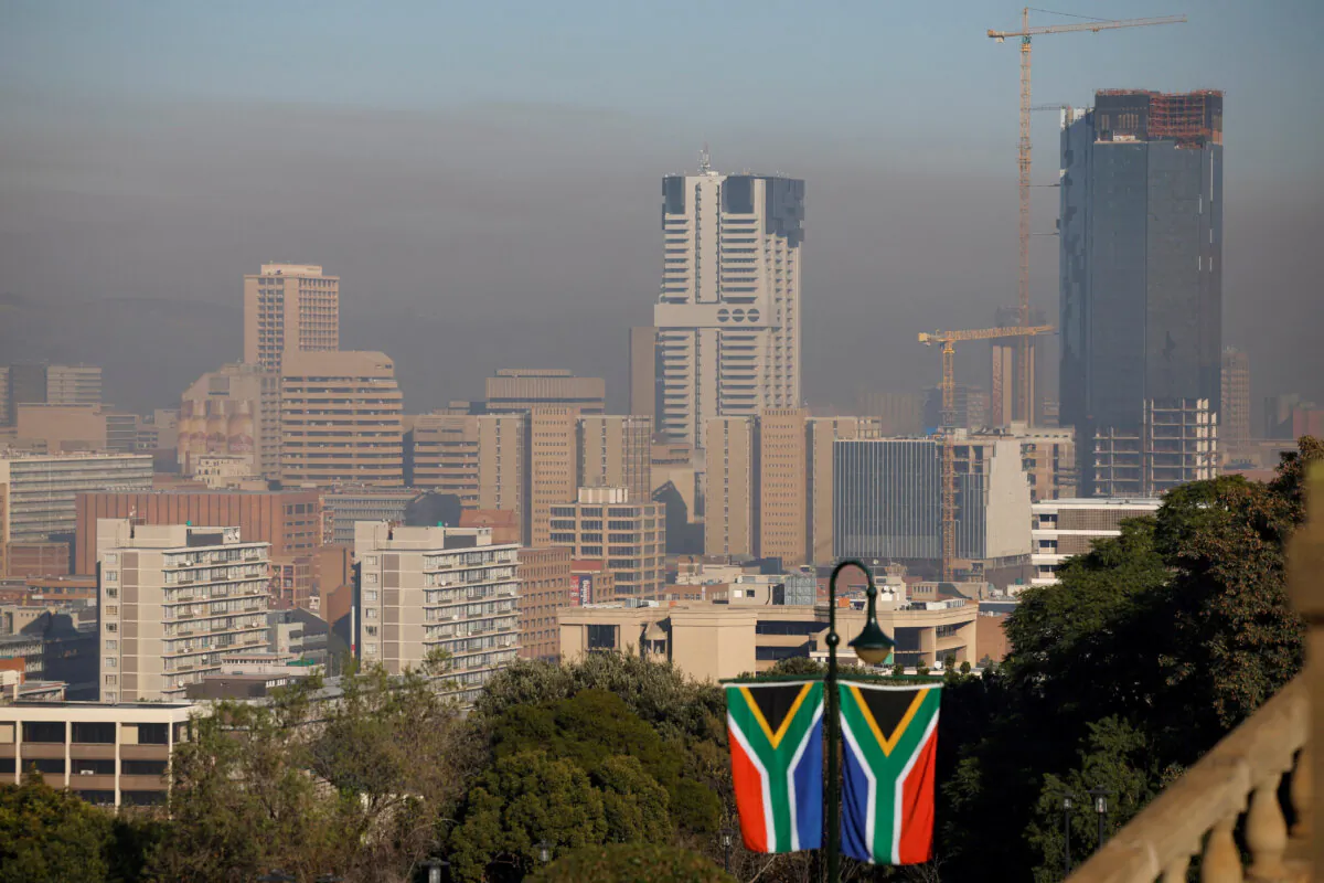 A general view of the Pretoria skyline with smog in the air taken from the Union Buildings in Pretoria, South Africa, on June 19, 2024. (Phill Magakoe/Pool via Reuters)