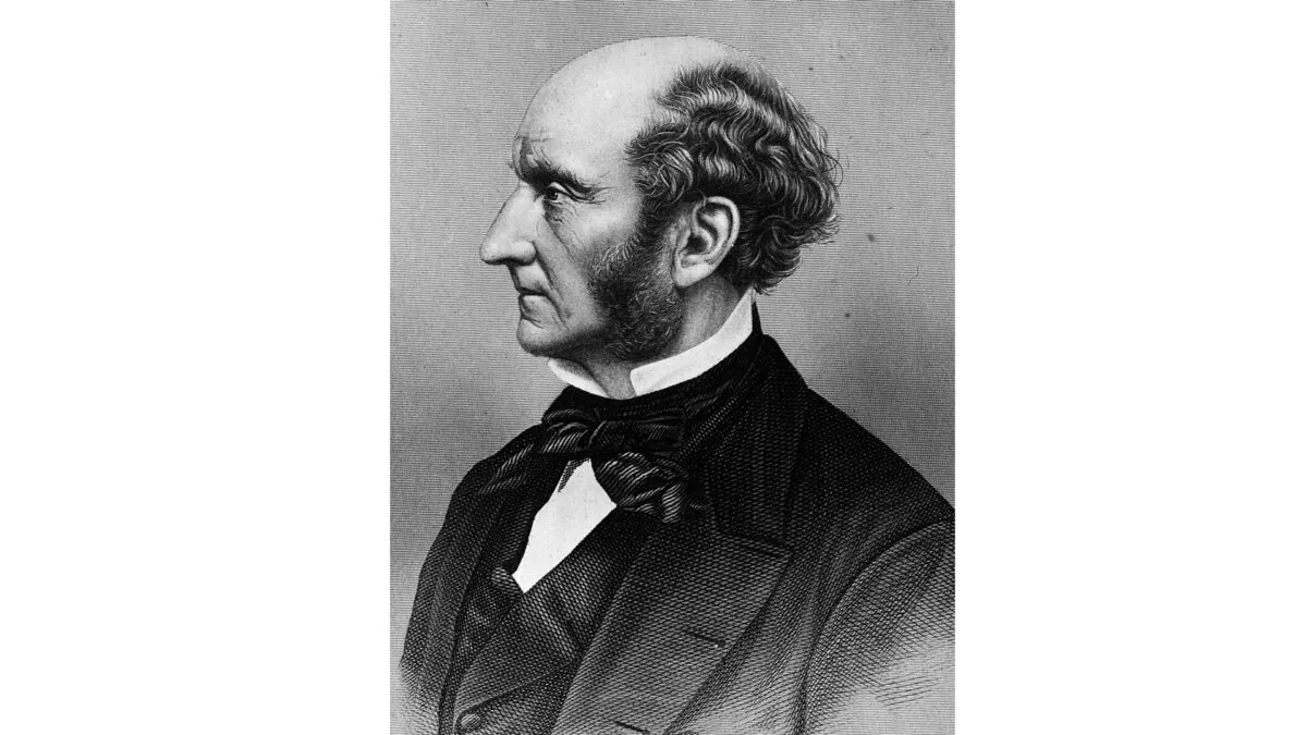 An engraving of John Stuart Mill from "John Stuart Mill: His Life and Life's Work" by Samuel Saenger, 1901. (Public Domain)
