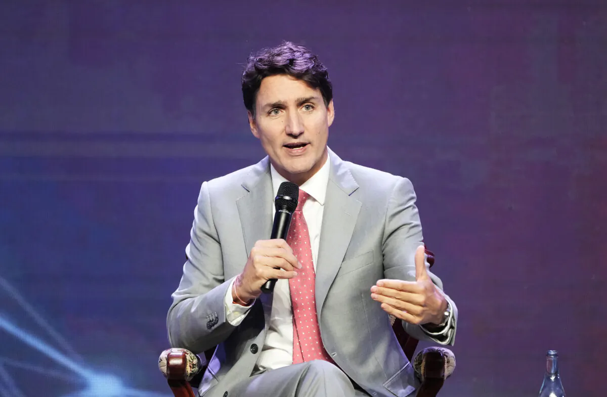 Prime Minister Justin Trudeau participates in an armchair discussion at the ASEAN business and investment summit, in Vientiane, Laos, on Oct. 11, 2024. (The Canadian Press/Adrian Wyld)