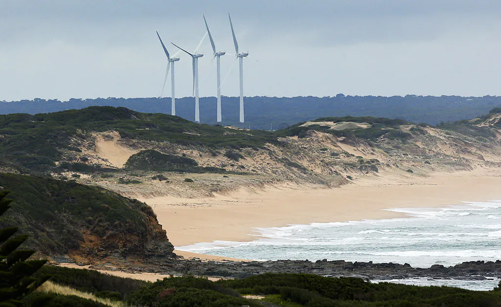 A view of Wonthaggi Wind Farm to the south-east of Melbourne in Victoria, Australia, on July 7, 2015. (Quinn Rooney/Getty Images)