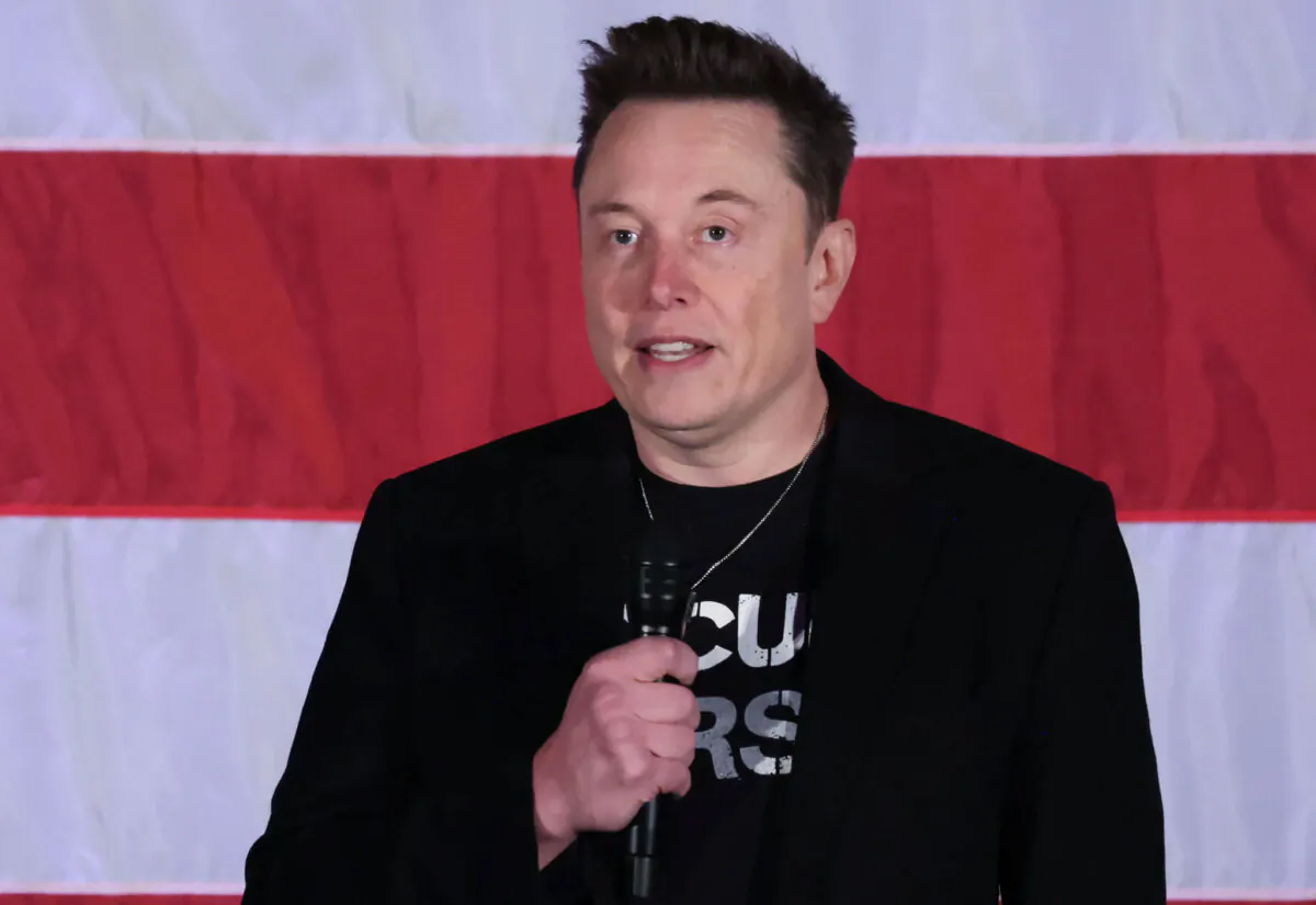 SpaceX and Tesla founder Elon Musk speaks during a town hall for former President Donald Trump at the Greater Philadelphia Expo Center & Fairgrounds in Oaks, Pa., on Oct. 18, 2024. (Alex Wong/Getty Images)
