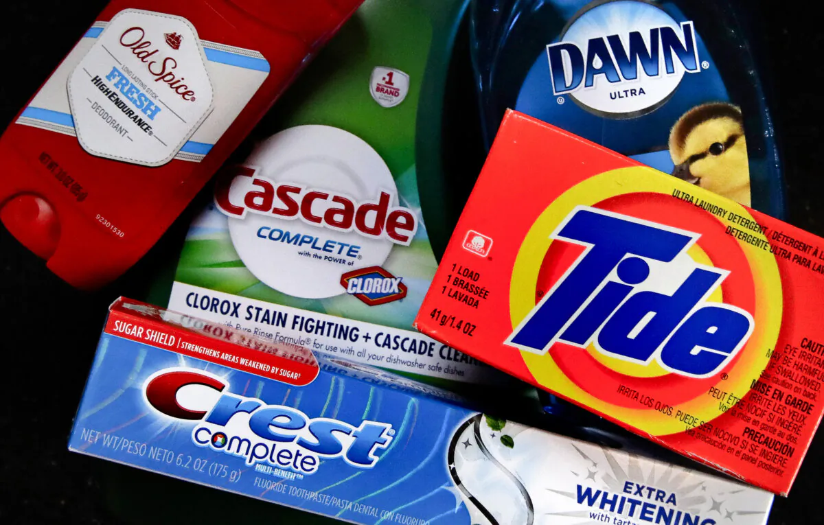 A variety of Procter & Gamble products rest on a counter in East Derry, N.H., on June 15, 2018. (Charles Krupa/AP Photo)