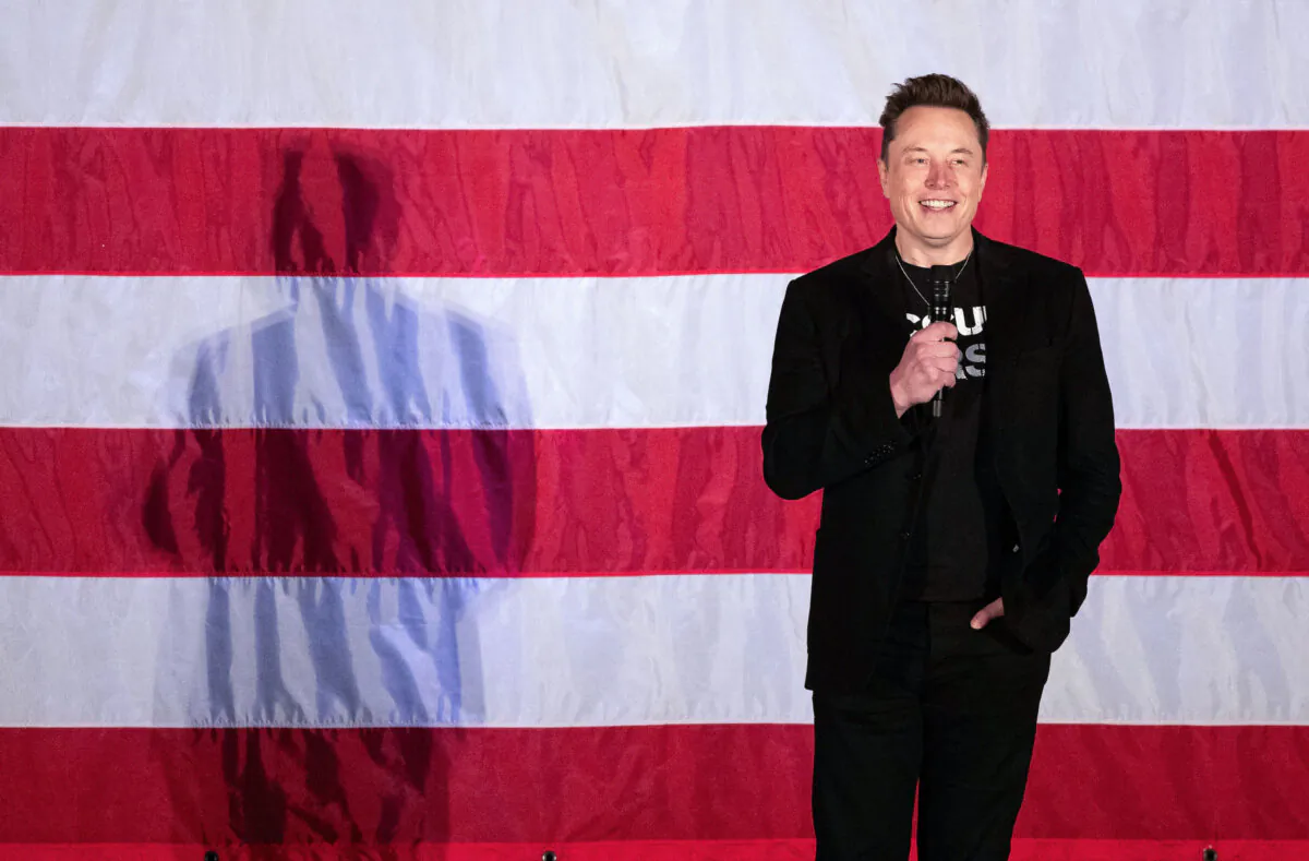 Tesla and SpaceX CEO Elon Musk speaks during a town hall event hosted by America PAC in support of former President and Republican presidential nominee Donald Trump at the Greater Philadelphia Expo Center in Oaks, Pa., on Oct. 18, 2024. (Ryan Collerd/AFP via Getty Images)