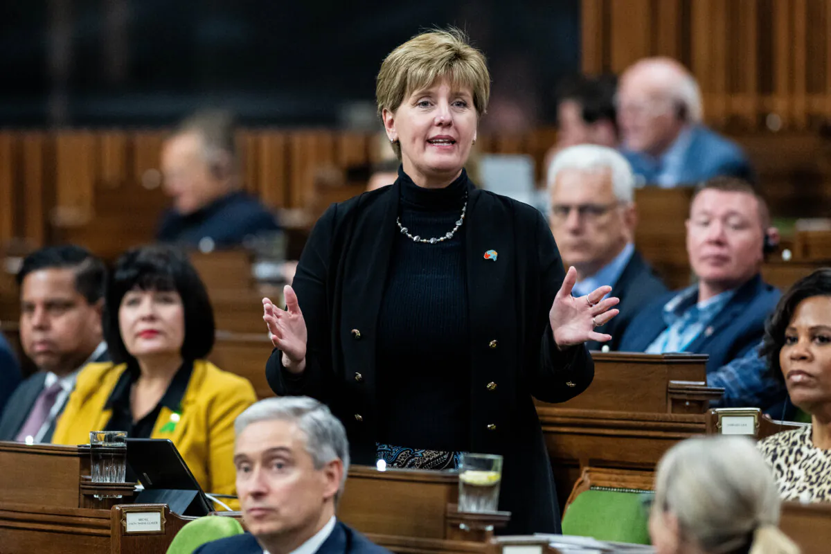 Minister of National Revenue Marie-Claude Bibeau rises during Question Period in the House of Commons on Parliament Hill in Ottawa, on 10, 2024. (The Canadian Press/Spencer Colby)