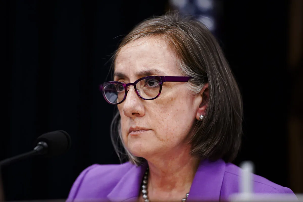 Rep. Andrea Salinas (D-Ore.) speaks during a hearing on the topic “Corporate Complicity: Subsidizing the PRC’s Human Rights Violations,” in Washington on July 11, 2023. (Madalina Vasiliu/The Epoch Times)