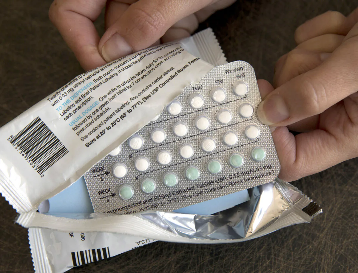 A one-month dosage of hormonal birth control pills is displayed in a file photo. (Rich Pedroncelli/AP Photo)