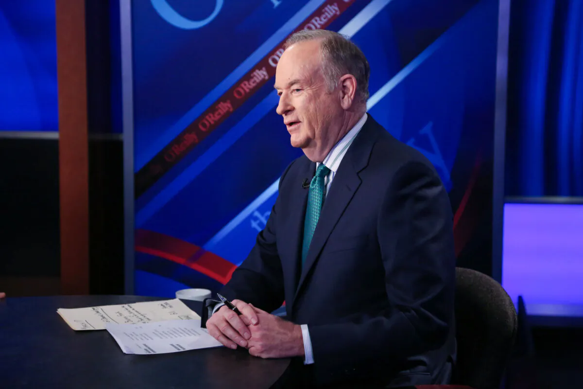 Bill O'Reilly appears on "The O'Reilly Factor" on The FOX News Channel in2015. O'Reilly was interviewed by Epoch Times reporter Steve Lance about O'Reilly's latest book. (Rob Kim/Getty Images)