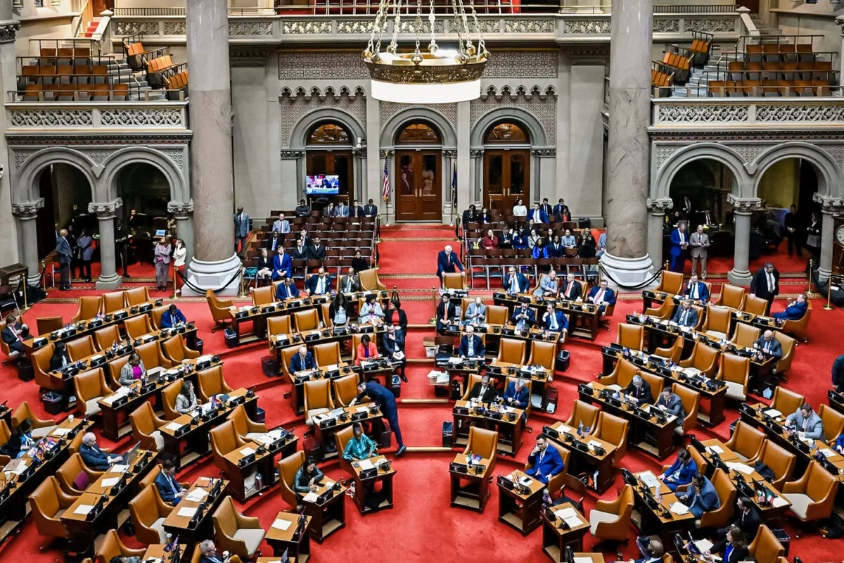 The New York State Assembly chamber at the state capitol in Albany, N.Y., on Jan. 16, 2024. (Hans Pennink/AP Photo)
