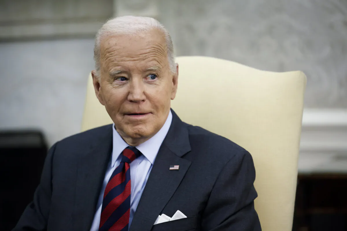 President Joe Biden in the Oval Office at the White House in Washington on Oct. 22, 2024. (Kevin Dietsch/Getty Images)