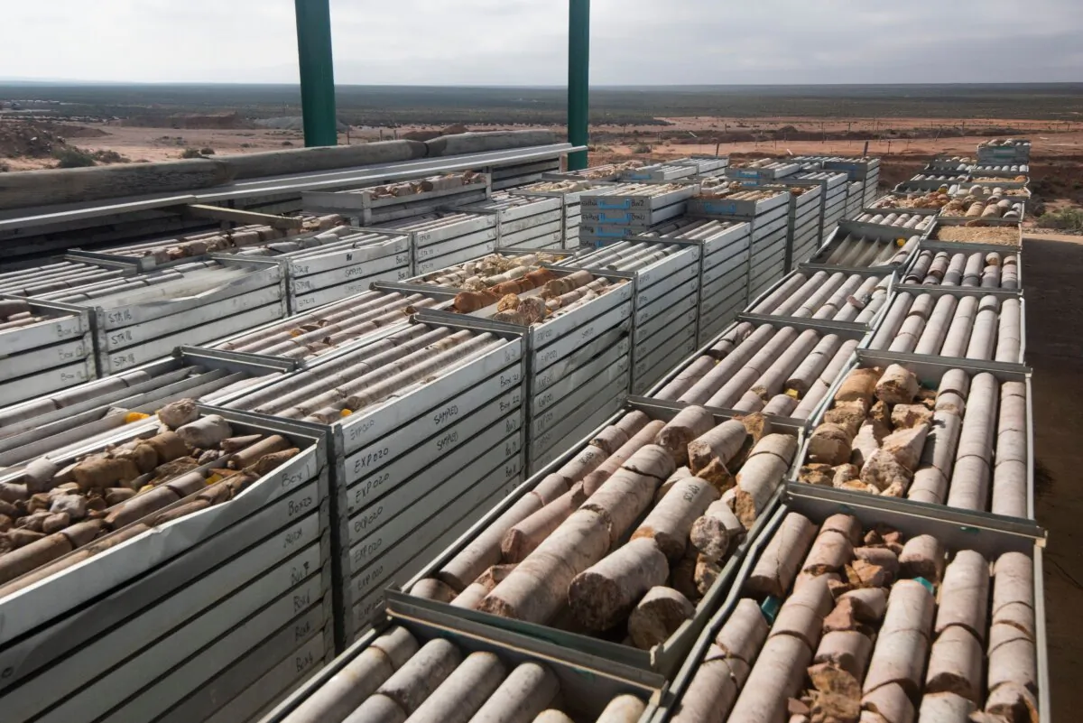 Ore samples are stacked up at Steenkampskraal rare earth element mine on July 29, 2019, about 50 miles from the Western Cape town of Vanrhynsdorp, South Africa. (Rodger Bosch/AFP via Getty Images)