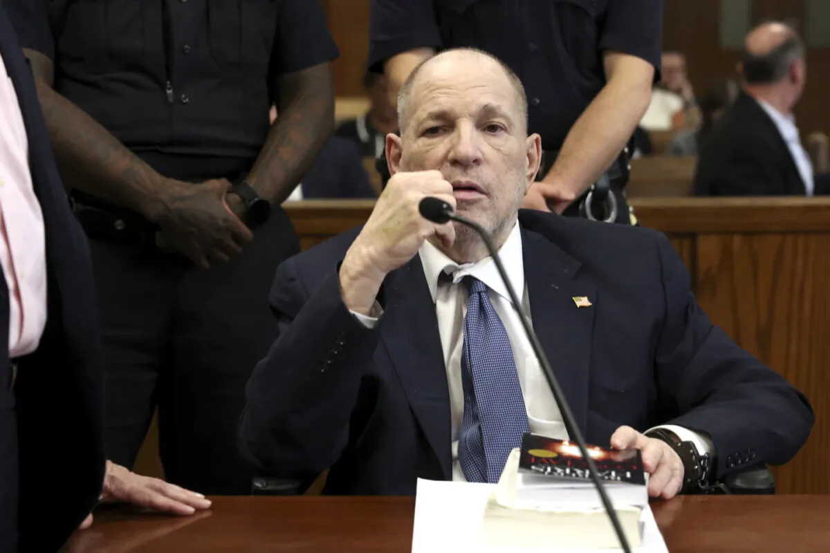 Former film producer Harvey Weinstein appears in court in New York on Oct. 23, 2024. (Spencer Platt/Pool Photo via AP)