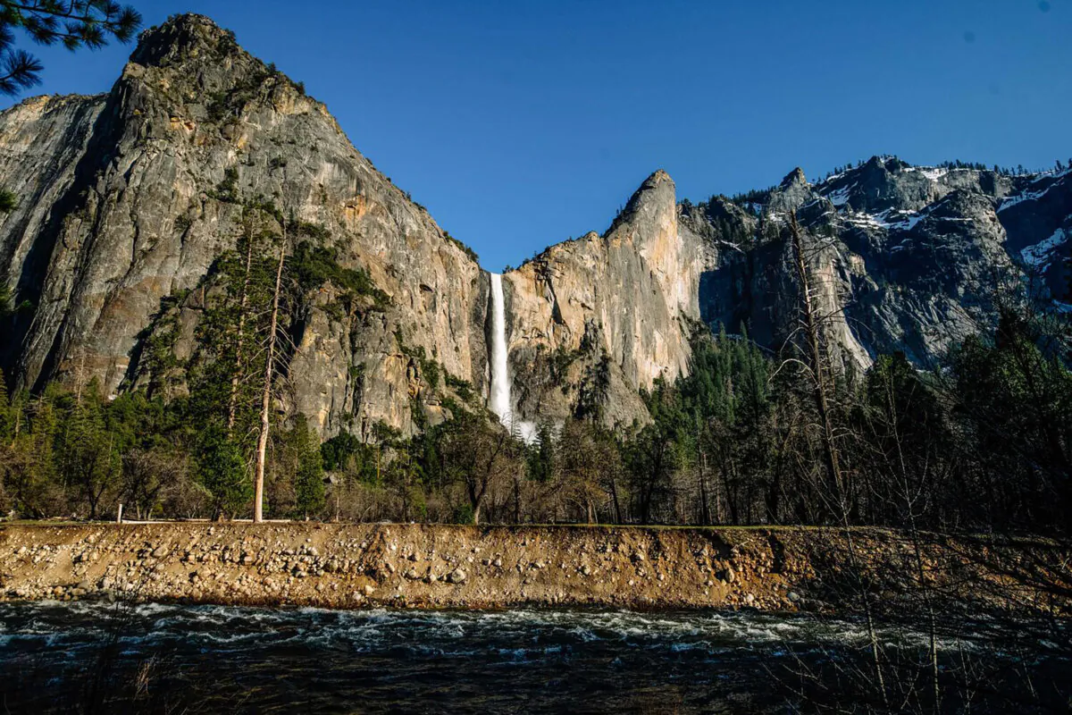Bridalveil Fall and the Merced River on April 27, 2023, inside Yosemite National Park, Californnia. (Francine Orr/Los Angeles Times/TNS) 