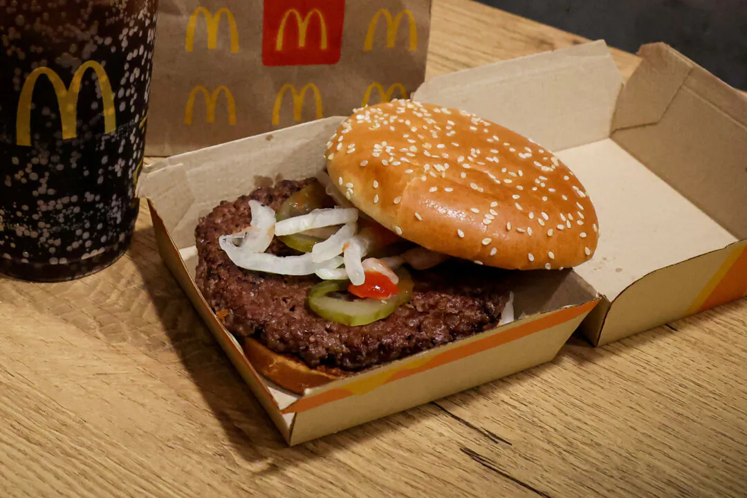 A McDonald's Quarter Pounder hamburger and coke in New York on Oct. 24, 2024. (Brendan McDermid/Reuters)