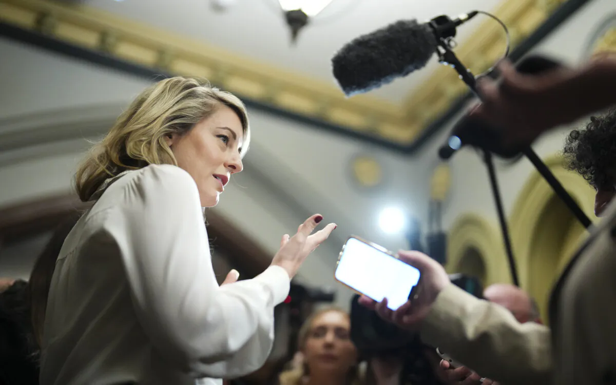 Minister of Foreign Affairs Melanie Joly arrives to a cabinet meeting on Parliament Hill in Ottawa on Oct. 22, 2024. (The Canadian Press/Sean Kilpatrick)