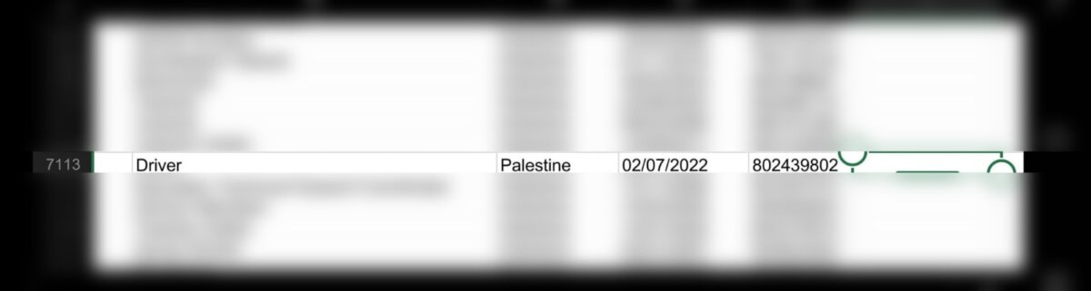 The name of Mohammad Abu Itiwi, a Hamas commander in the Oct. 7 massacre, appears on a UNRWA employees list, according to the Israeli army. (Courtesy of the IDF)