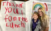 ‘It’s Priceless’: Military Mom Was Nervous to Be a Lunch Lady at Her Kids’ School Until a Girl Hands Her a Note