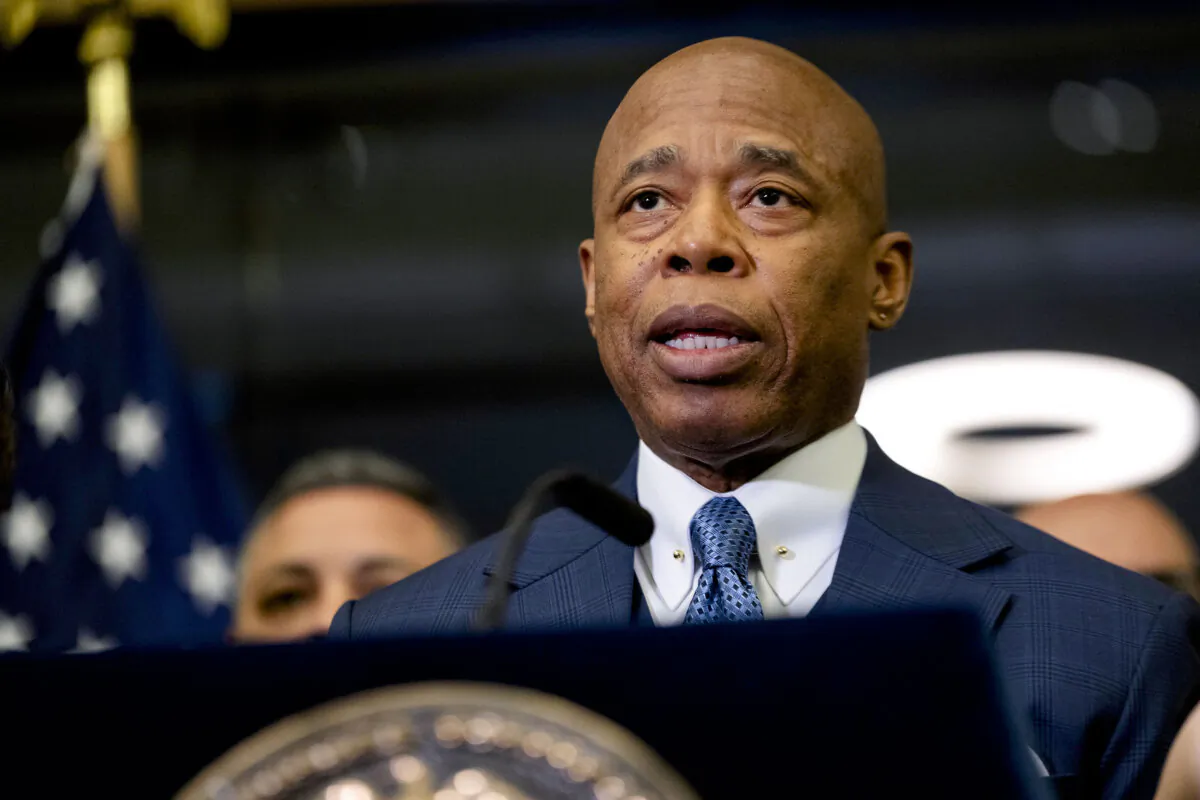 New York City Mayor Eric Adams speaks during a news conference in New York City on April 5, 2024. (Brittainy Newman/AP Photo)