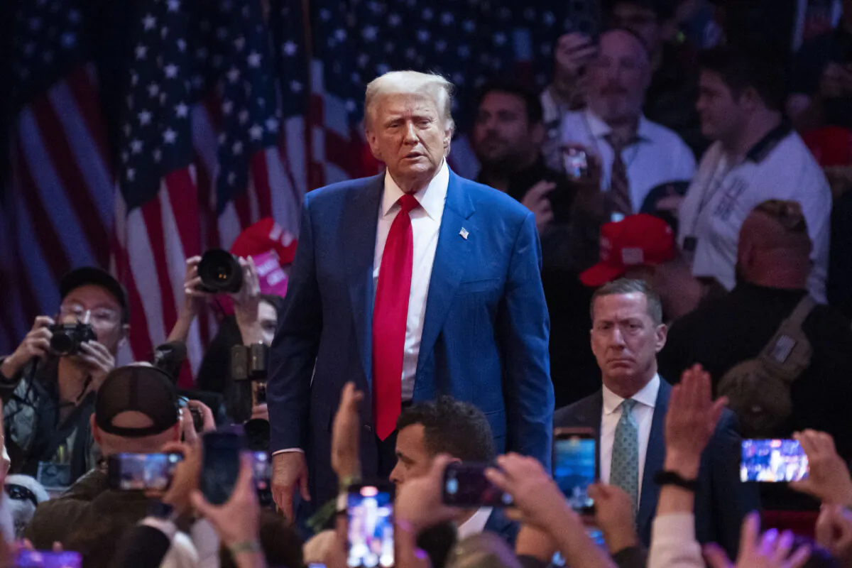 Former President Donald Trump after a campaign rally at Madison Square Garden in New York City on Oct. 27, 2024. (Samira Bouaou/The Epoch Times)