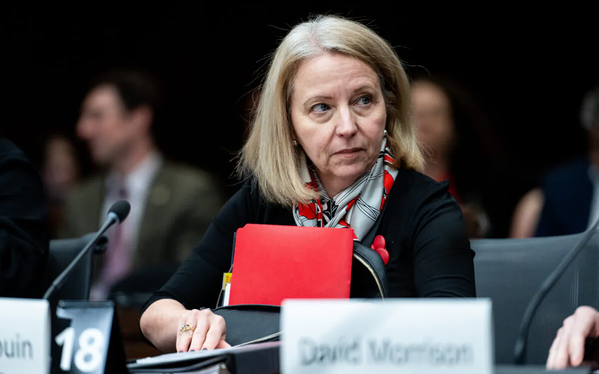 Deputy Clerk of the Privy Council Office and National Security and Intelligence Advisor to the Prime Minister, Nathalie Drouin, waits to appear as witnesses to the Standing Committee on Public Safety and National Security (SECU) studying electoral interference and criminal activities in Canada by agents of the Government of India in the Parliamentary Precinct of Ottawa, on Oct. 29, 2024. (The Canadian Press/Spencer Colby)