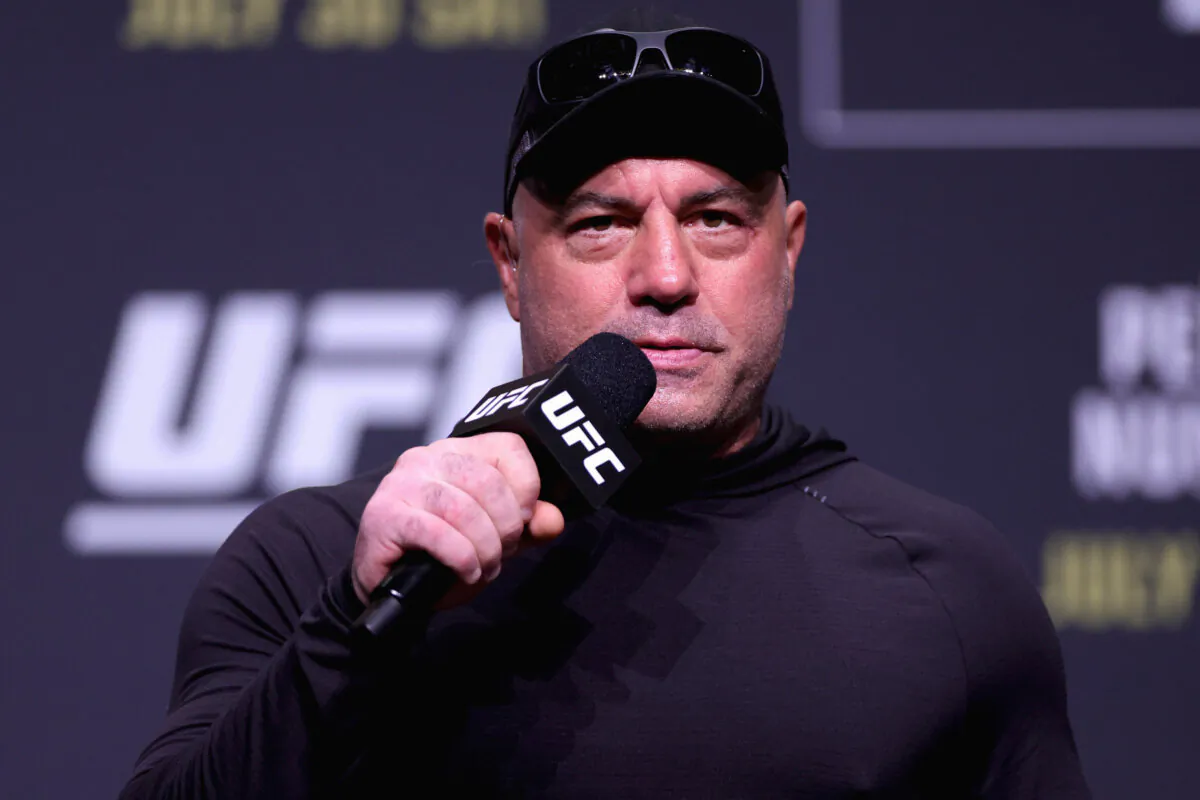 Joe Rogan attends the UFC 277 ceremonial weigh-in at American Airlines Center in Dallas, Texas, on July 29, 2022. (Carmen Mandato/Getty Images)