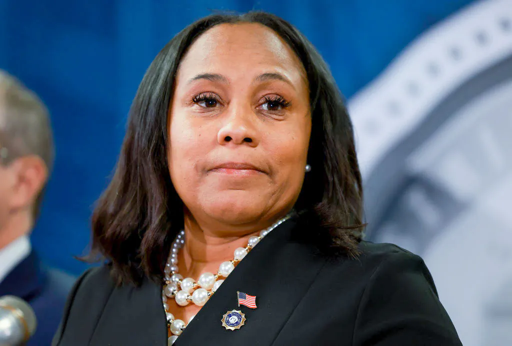 Fulton County District Attorney Fani Willis speaks during a news conference at the Fulton County Government building in Atlanta, Georgia, on Aug. 14, 2023. (Joe Raedle/Getty Images)