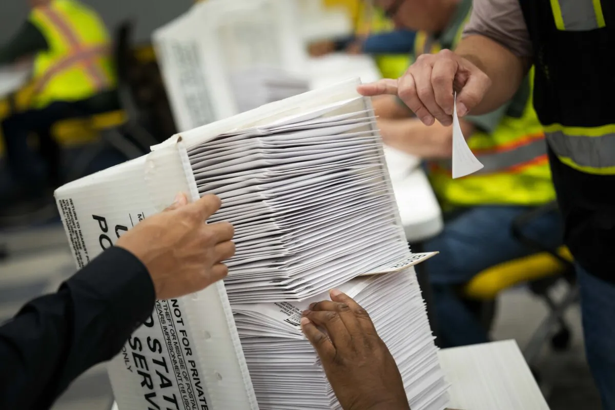 Absentee ballots in Raleigh, N.C., on Sept. 17, 2024. (Allison Joyce/Getty Images)