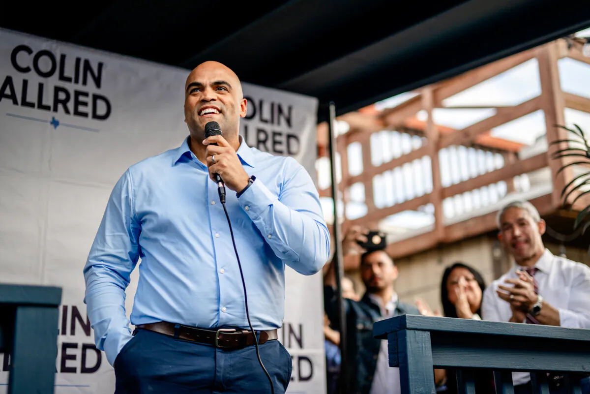 Former U.S. Rep. Colin Allred (D-Texas) announces his candidacy for the U.S. Senate in Dallas on July 1, 2025. (Tasos Katopodis via Getty Images)