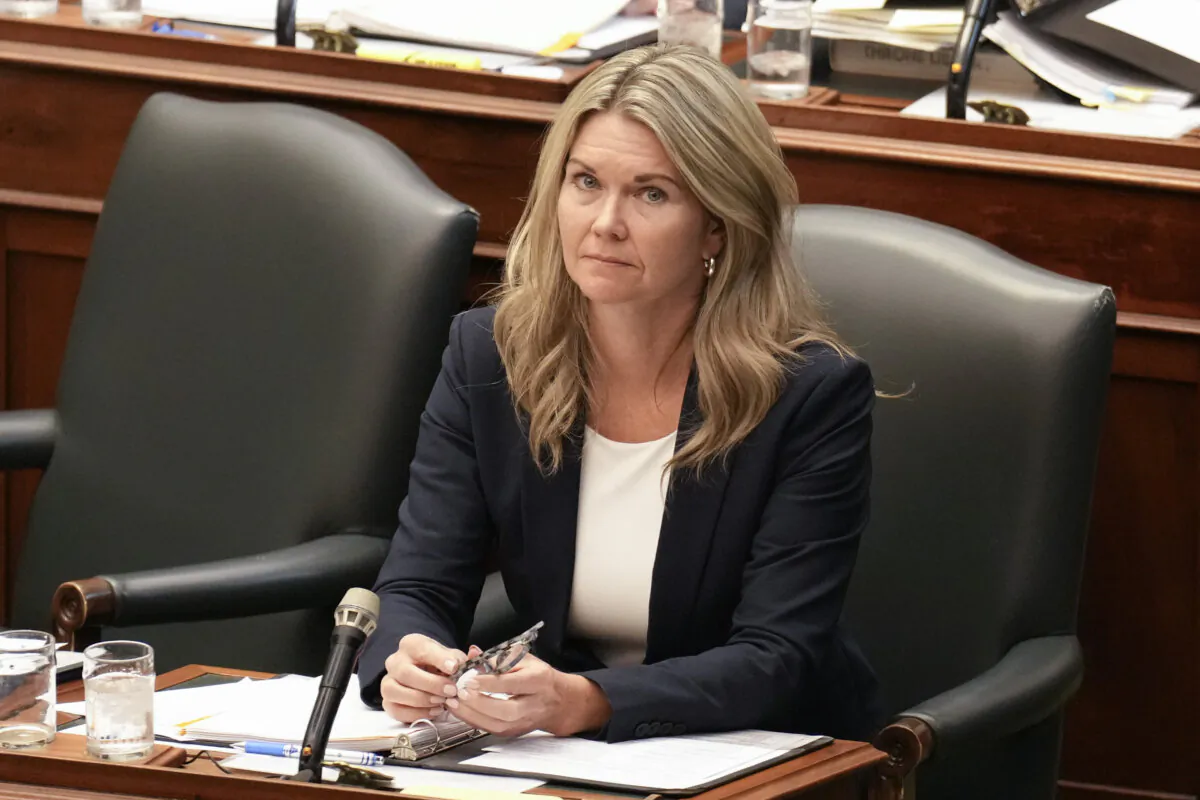 Ontario's Education Minister Jill Dunlop attends Question Period  as the Ontario Legislature resumes in Toronto on Oct. 21, 2024. (The Canadian Press/Chris Young)