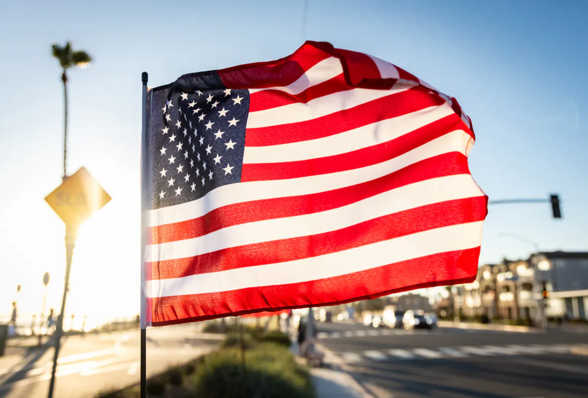 An American flag waves in Huntington Beach, Calif., on July 3, 2024. (John Fredricks/The Epoch Times)