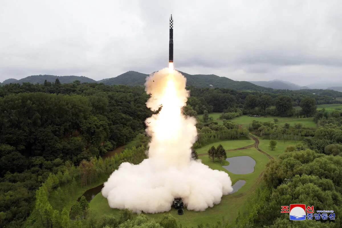 Hwasong-18 intercontinental ballistic missile is launched from an undisclosed location in North Korea in this image released by North Korea's Korean Central News Agency on July 13, 2023. (KCNA via Reuters)
