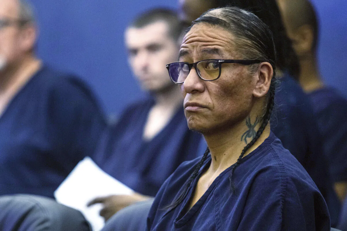 Nathan Chasing Horse sits in Las Vegas court, April 3, 2023. (Ty O'Neil/AP Photo)