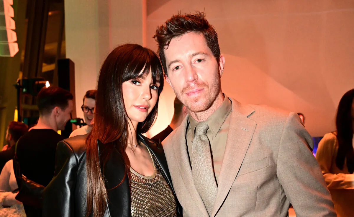 Nina Dobrev and Shaun White (R) attend "Prelude to The Olympics" at Fondation Louis Vuitton in Paris, France, on July 25, 2024. (Anthony Ghnassia/Getty Images for LVMH x Vogue x NBC)