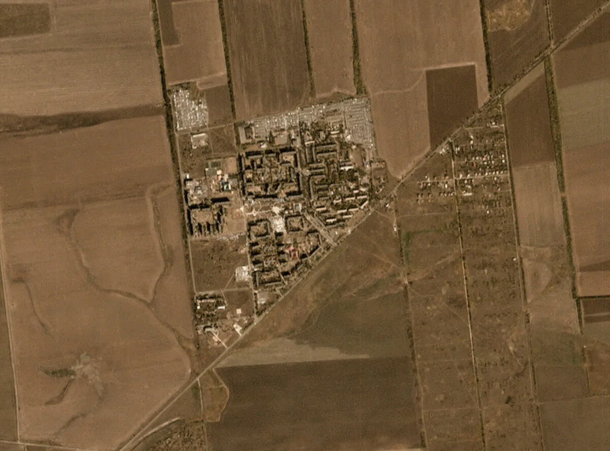 A satellite view of Vuhledar amid Russia's attack on Ukraine, in the Donetsk region, Ukraine, on Sept. 25, 2019. (2024 Planet Labs Inc. via Reuters)