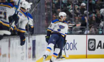 Jordan Kyrou Scores Twice as Blues Spoil Kraken’s Home Opener With 3-2 Win