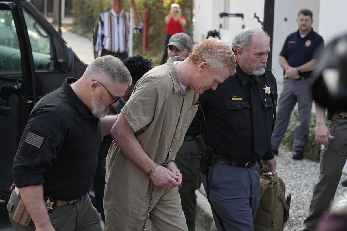 Alex Murdaugh is led to the Colleton County Courthouse by sheriff's deputies for sentencing, March 3, 2023, in Walterboro, S.C., after being convicted of two counts of murder. (Chris Carlson/AP Photo)