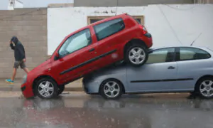 Cleanup and Rescue Operations in Progress Near Valencia, Spain