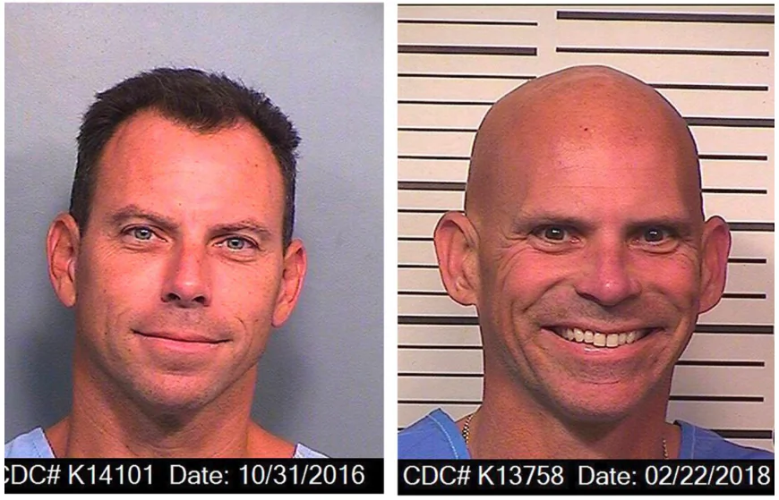 Erik Menendez in 2016 (L) and his brother Lyle in 2018. (California Department of Corrections and Rehabilitation via AP)