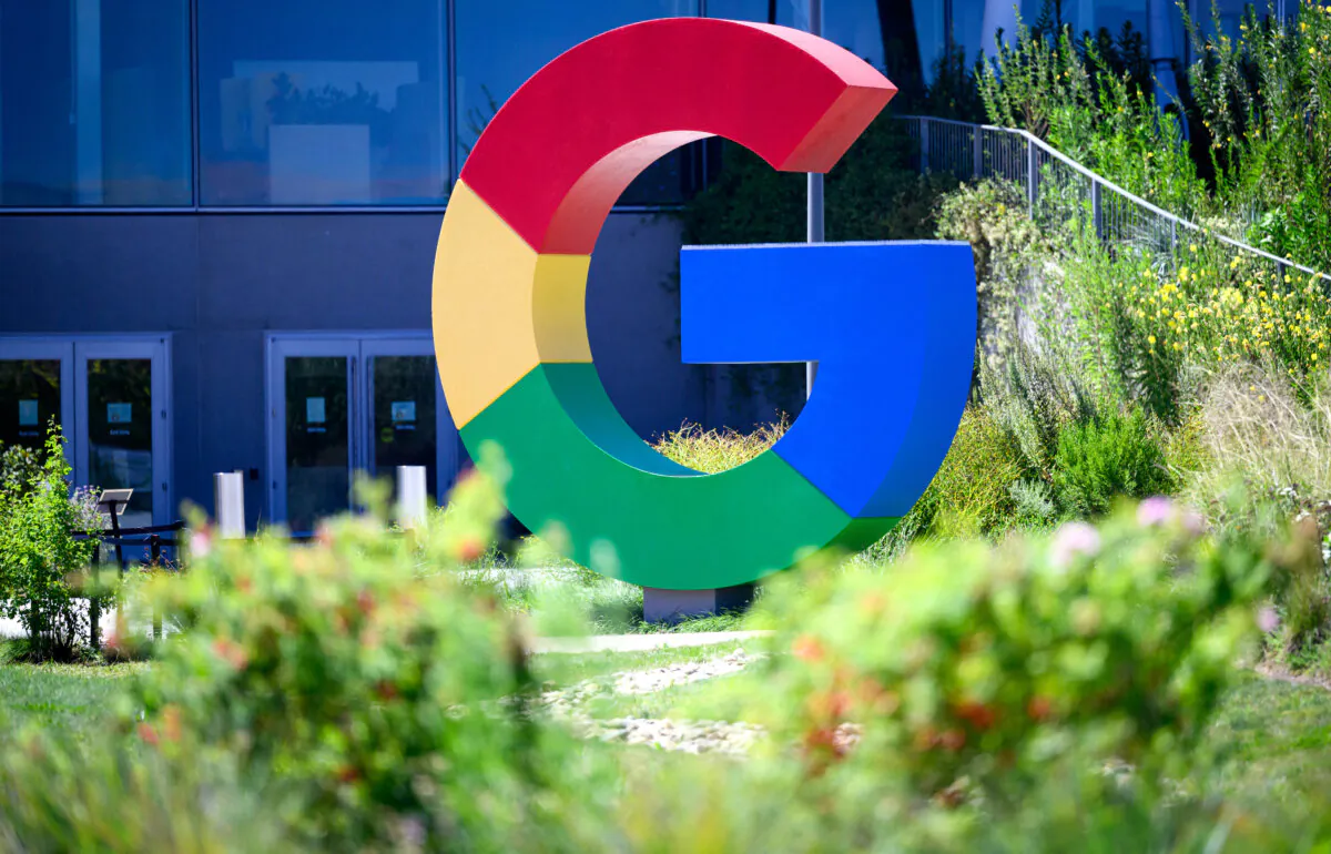 A large Google logo at Google’s Bay View campus in Mountain View, Calif., on Aug. 13, 2024. (Josh Edelson/AFP)