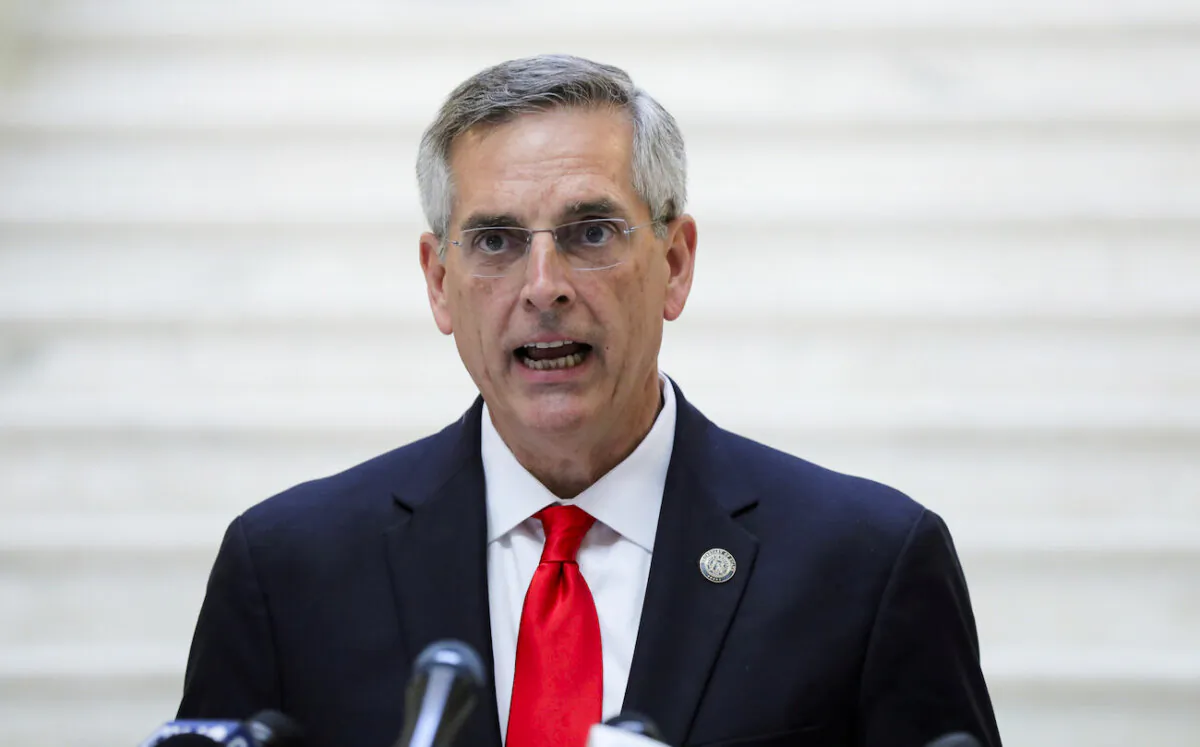 Georgia Secretary of State Brad Raffensperger speaks at a news conference at the State Capitol in Atlanta on Nov. 6, 2020. (Dustin Chambers/Reuters)