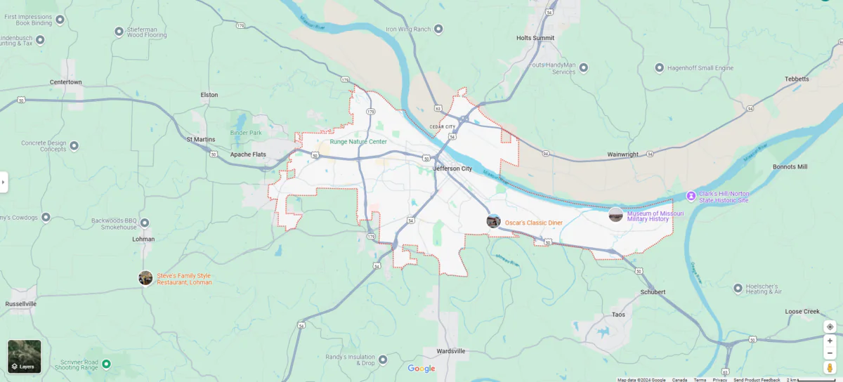 A house exploded early Saturday in Missouri's capital city, injuring six people, including three critically, fire officials said. (Screenshot via Google Map)