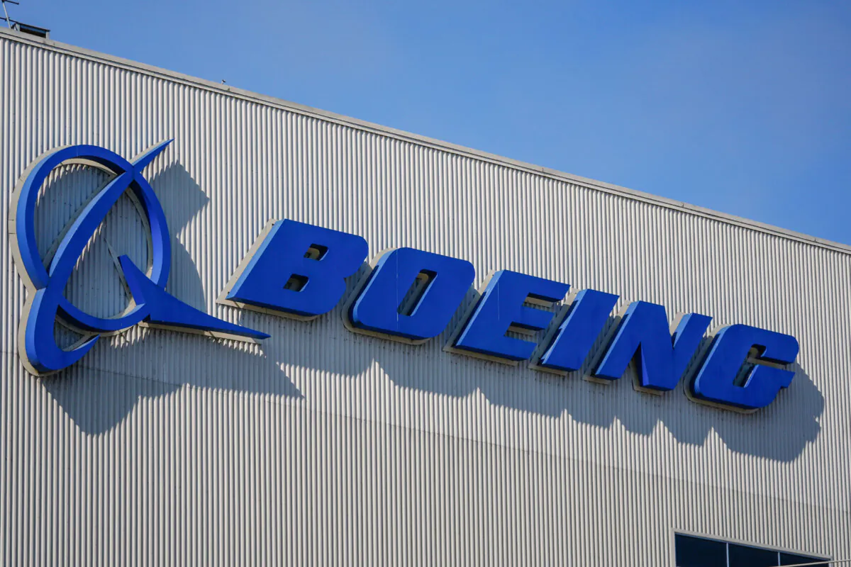 The Boeing logo is displayed at the company's factory in Renton, Wash., on Sept. 24, 2024. (Lindsey Wasson/AP Photo)