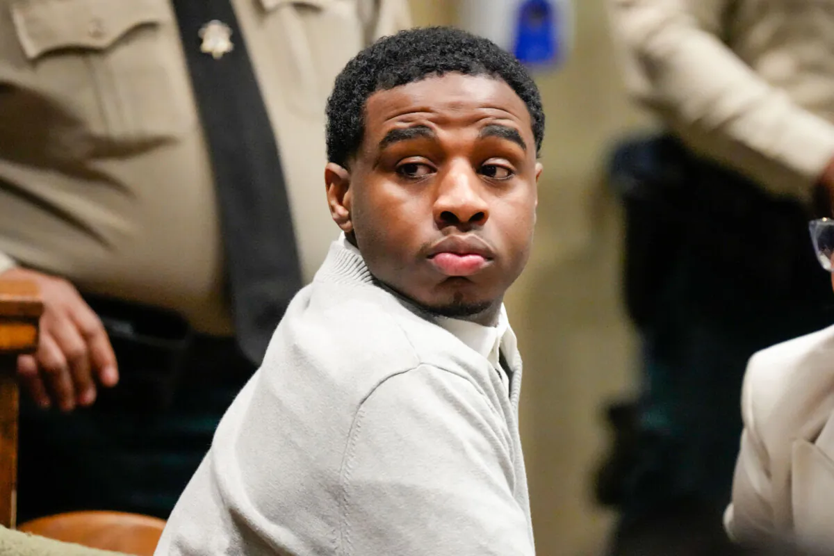 Defendant Justin Johnson, accused of killing rapper Young Dolph, appears in court during his trial, in Memphis, Tenn., on Sept. 24, 2024. (George Walker IV/AP Photo, Pool, File)