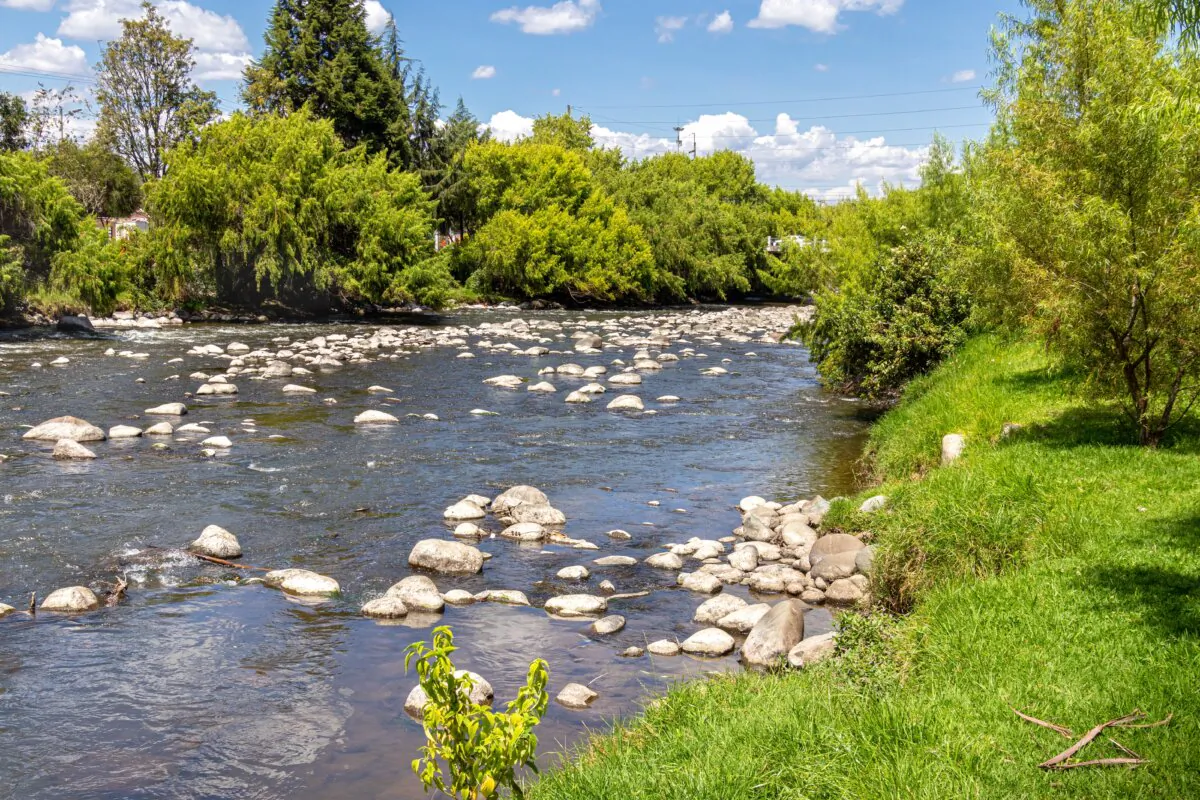Paute River in the valley of Cuenca city, Ecuador, in a stock photo. (ireneuke/Shutterstock)