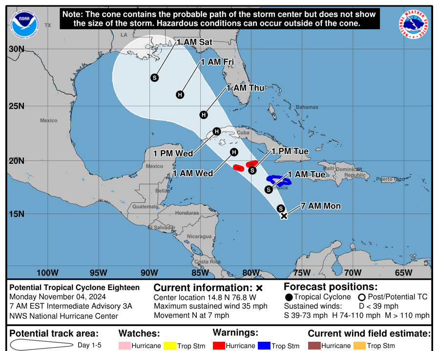 Cayman Islands Under Hurricane Warning as Storm Moves Toward Gulf